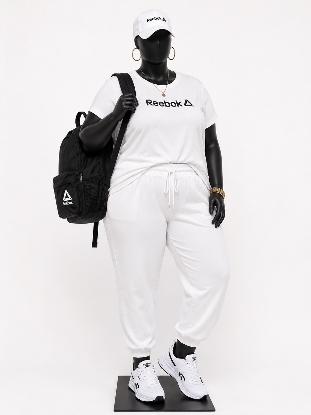 Reebok White Tee with Black Logo Detail